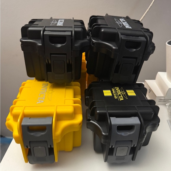 Invicta Black and Yellow Watch bundle of 5 Cases - Picture 3 of 4